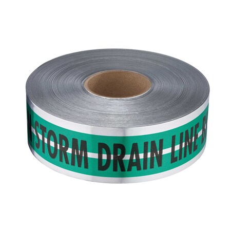 Milwaukee Tool 3" X 1000-FT MAGNATEC GREEN PREMIUM DETECTABLE CAUTION STORM DRAIN LINE BELOW" 31-031